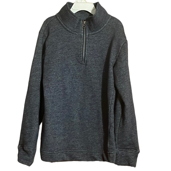 •CHILDRENS PLACE•NWOT LITTLE BOYS' HEATHERED BLUE 1/4 ZIP PULLOVER SIZE 7/8(MED) - Picture 1 of 6